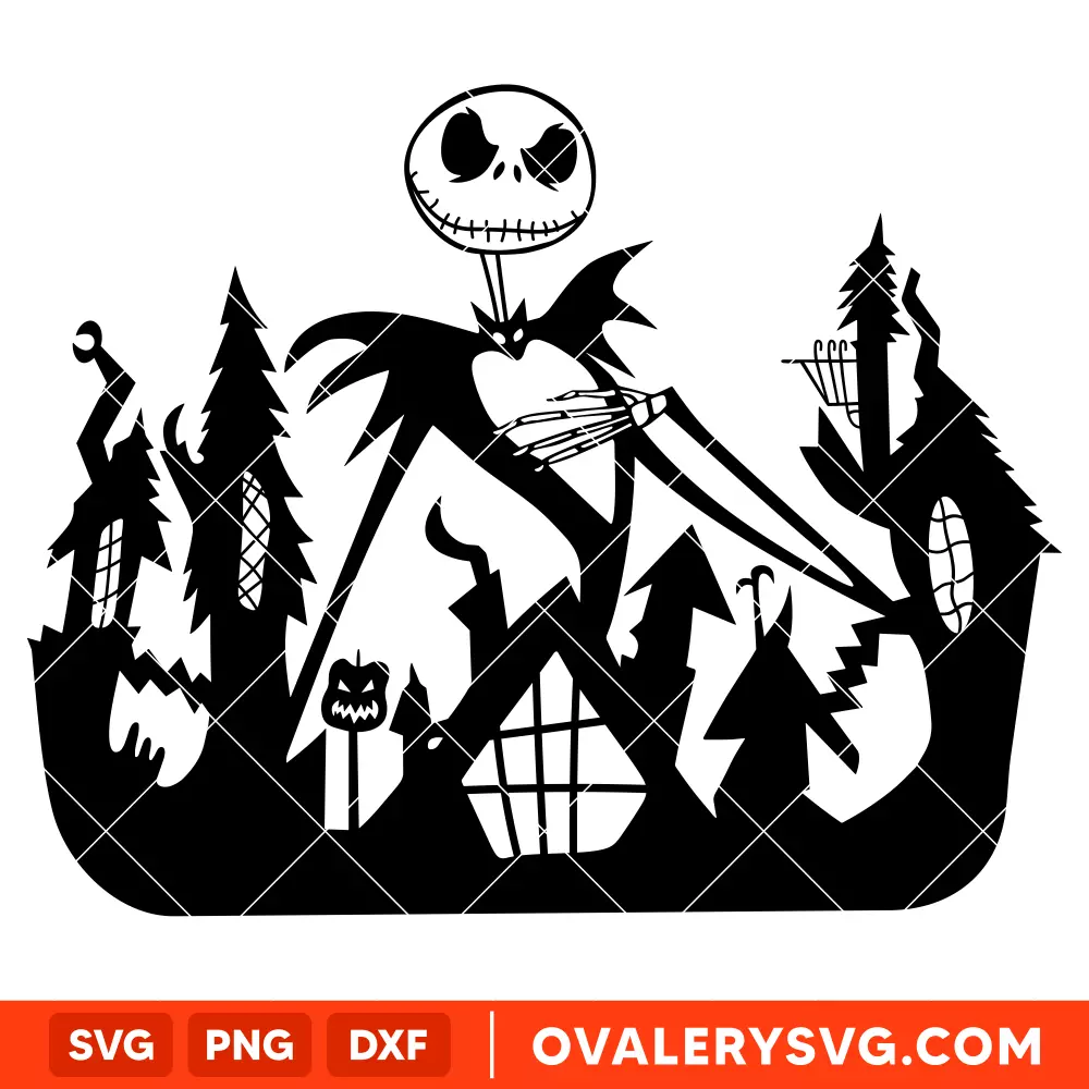 Jack Skellington Ornament SVG, Nightmare Before Christmas SVG, Halloween SVG, Cricut, Silhouette SVG PNG Cut File