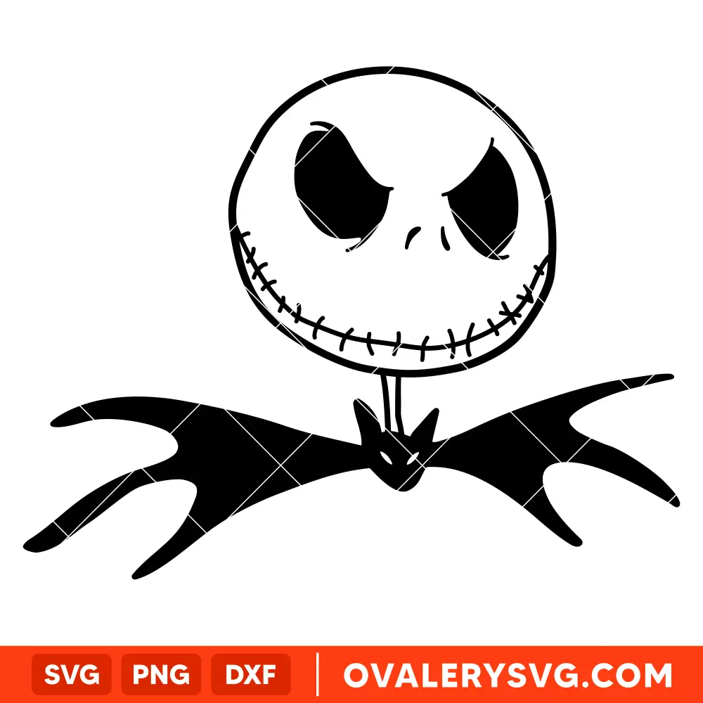 Jack Skellington Profile SVG, Nightmare Before Christmas SVG, Halloween SVG, Cricut, Silhouette SVG PNG Cut File