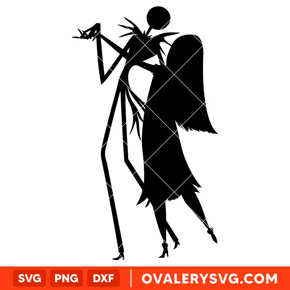 Jack Skellington and Sally Silhouettes SVG, Nightmare Before Christmas SVG, Halloween SVG, Cricut, Silhouette SVG PNG Cut File