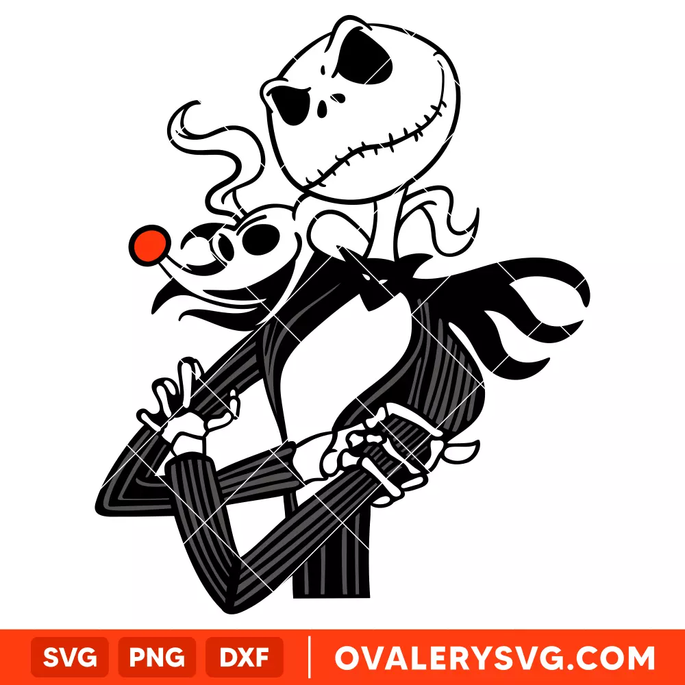 Jack Skellington and Zero SVG, Nightmare Before Christmas SVG, Halloween SVG, Cricut, Silhouette SVG PNG Cut File