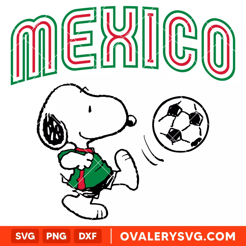 Mexico Snoopy SVG, Football World Cup 2026 SVG, Peanuts SVG, Cricut, Silhouette SVG PNG Cut File