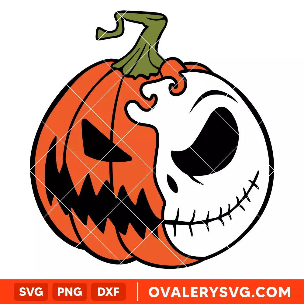 Pumpkin Jack Skellington SVG, Nightmare Before Christmas SVG, Halloween SVG, Cricut, Silhouette SVG PNG Cut File
