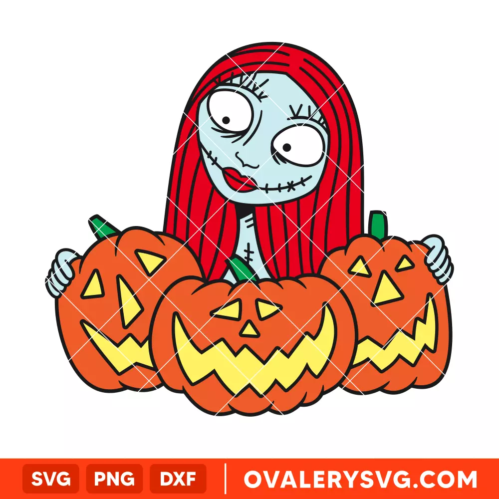 Pumpkin Sally SVG, Nightmare Before Christmas SVG, Halloween SVG, Cricut, Silhouette SVG PNG Cut File