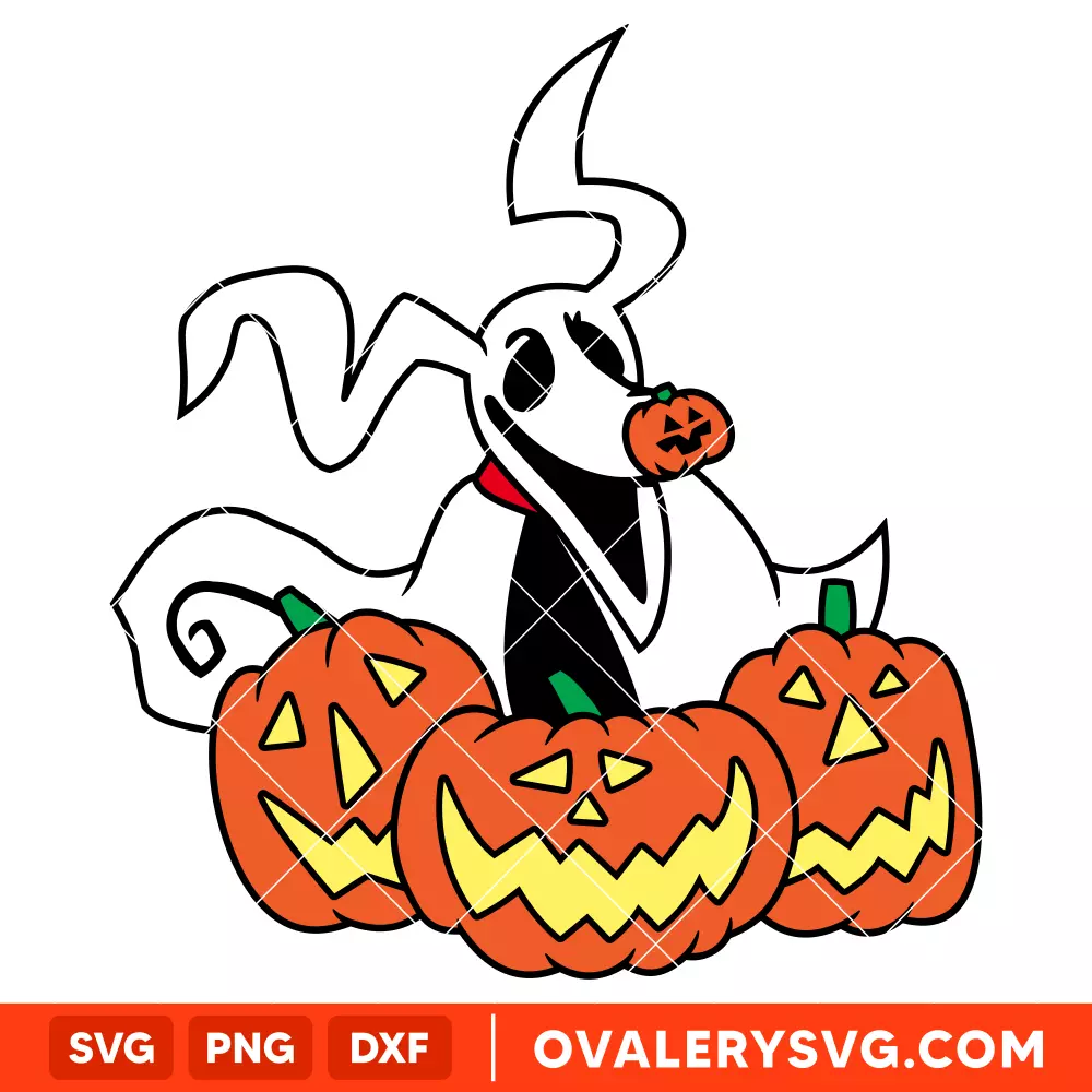 Pumpkin Zero SVG, Nightmare Before Christmas SVG, Halloween SVG, Cricut, Silhouette SVG PNG Cut File