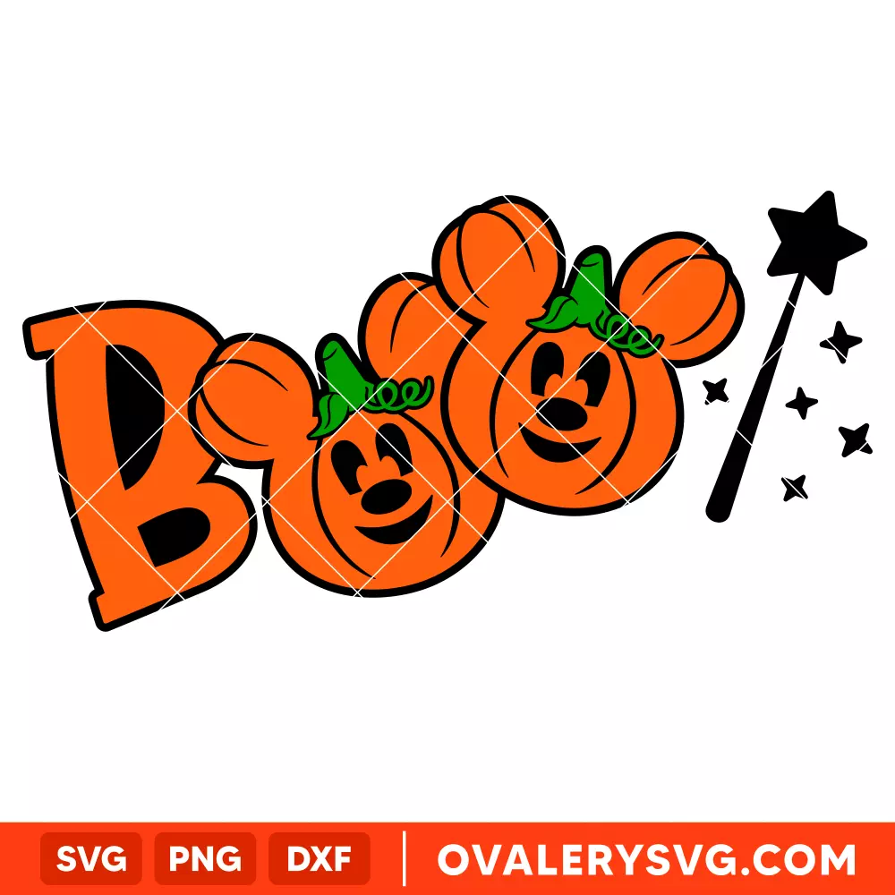 Boo Mickey Pumpkin SVG, Halloween SVG, Disney SVG | Instant Download SVG PNG Cut File for Cricut & Silhouette