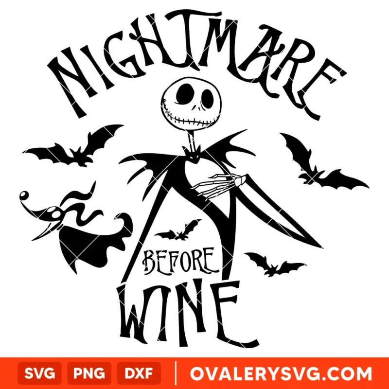 Jack Nightmare Before Wine SVG, Halloween SVG | Instant Download SVG PNG Cut File for Cricut & Silhouette