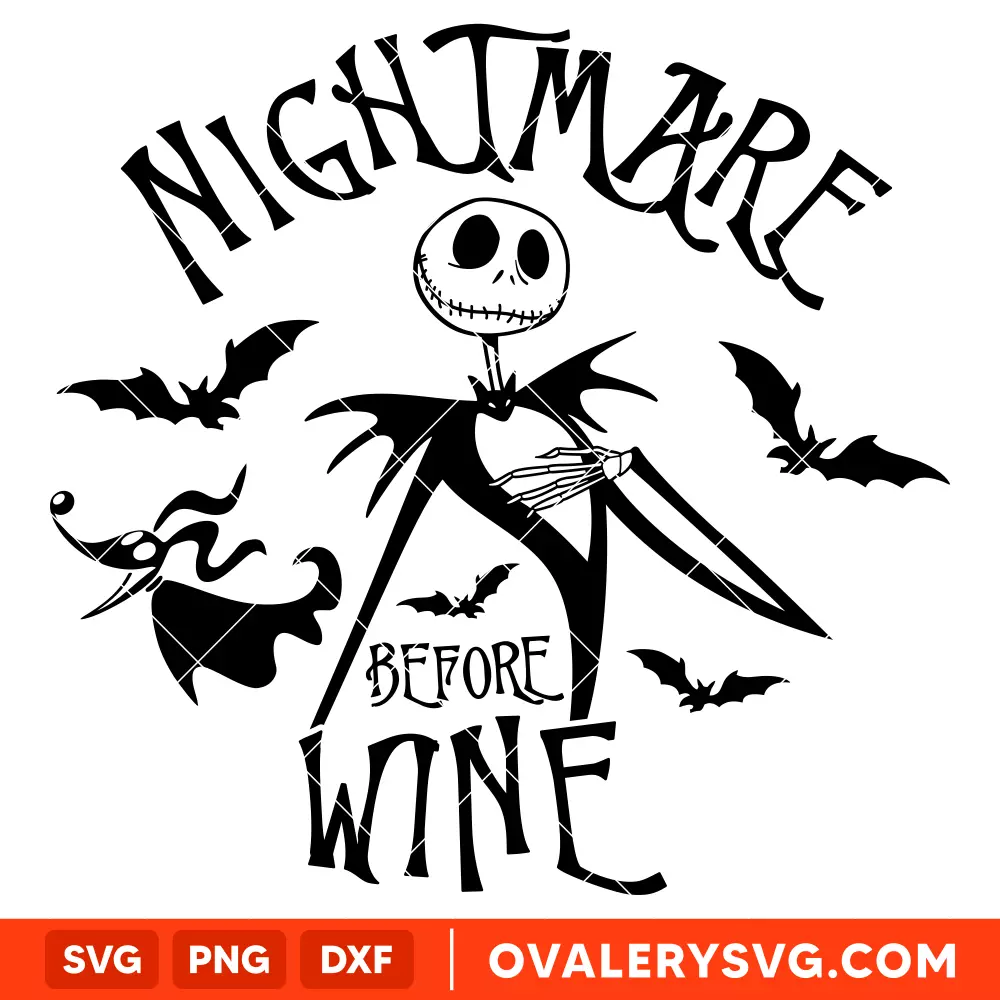 Jack Nightmare Before Wine SVG, Halloween SVG | Instant Download SVG PNG Cut File for Cricut & Silhouette