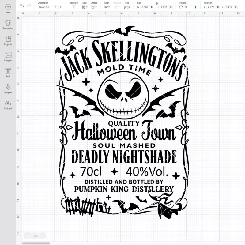 Jack Skellington Whiskey SVG, Nightmare Before Christmas SVG, Halloween SVG | Instant Download SVG PNG Cut File for Cricut & Silhouette - Image 2