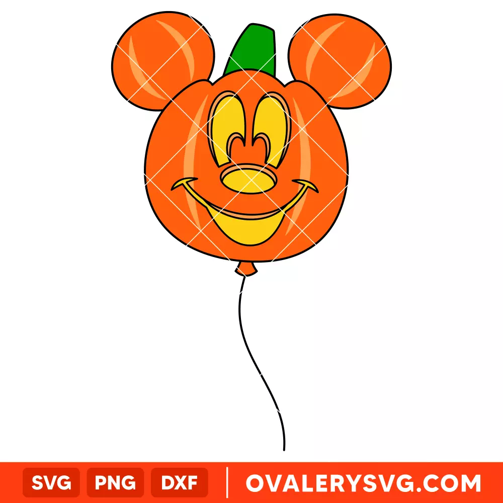 Mickey Pumpkin Balloon SVG, Halloween SVG, Disney SVG | Instant Download SVG PNG Cut File for Cricut & Silhouette