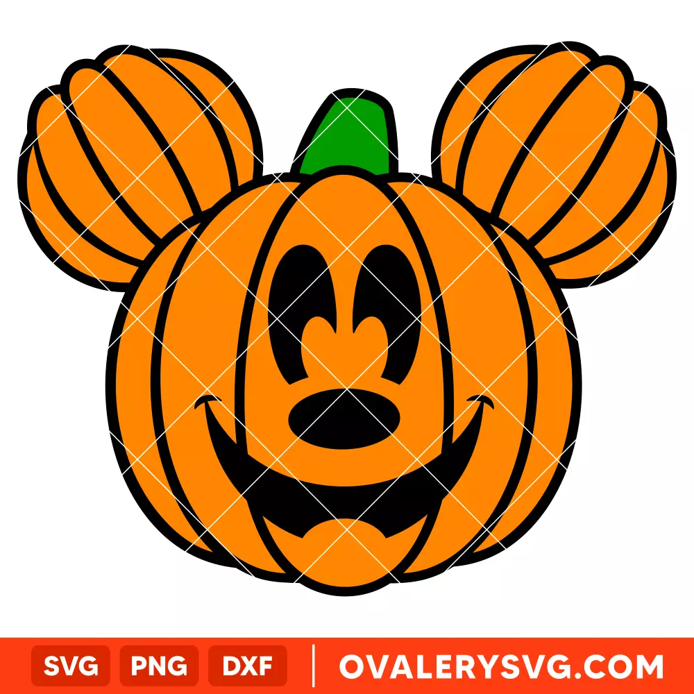 Mickey Pumpkin Head Outline SVG, Halloween SVG, Disney SVG | Instant Download SVG PNG Cut File for Cricut & Silhouette