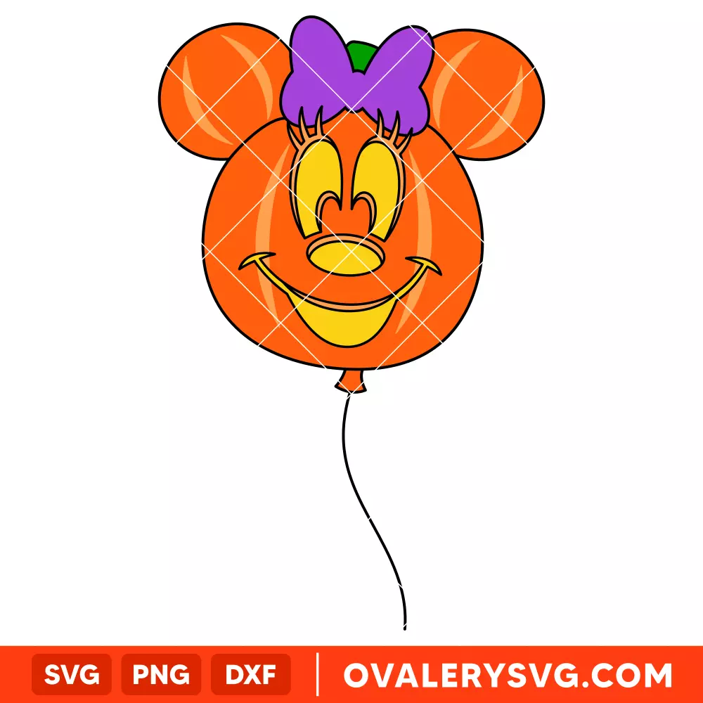 Minnie Pumpkin Balloon SVG, Halloween SVG, Disney SVG | Instant Download SVG PNG Cut File for Cricut & Silhouette