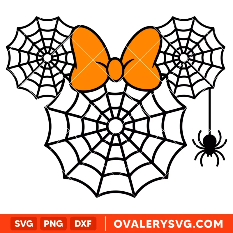 Minnie Spider Web SVG, Halloween SVG, Disney SVG | Instant Download SVG PNG Cut File for Cricut & Silhouette