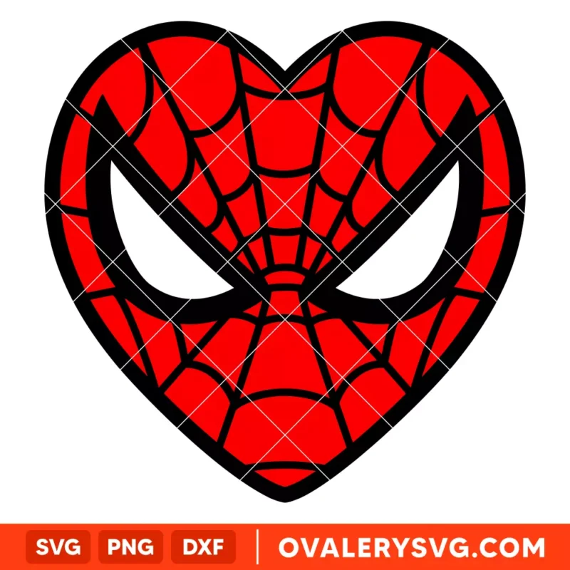 Spiderman Face Heart SVG, Superhero SVG, Marvel SVG | Instant Download SVG PNG Cut File for Cricut & Silhouette
