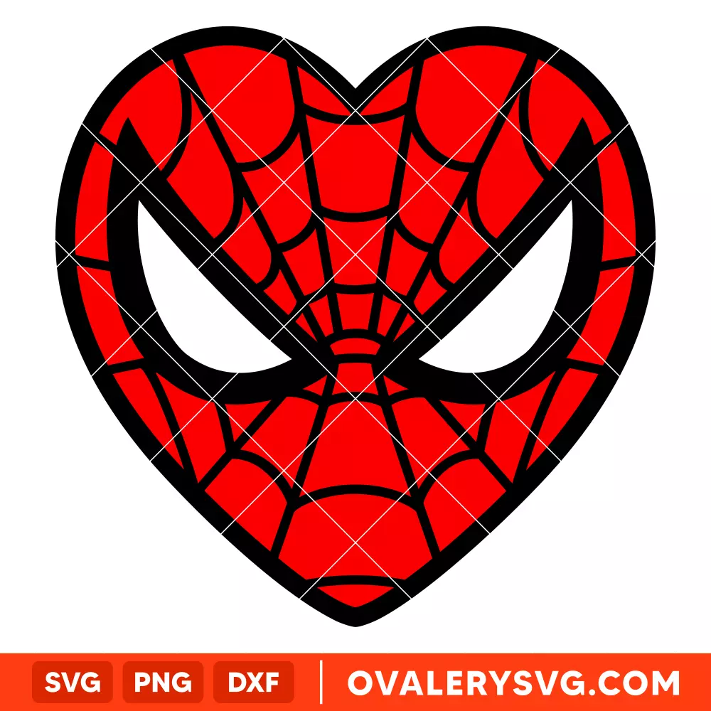 Spiderman Face Heart SVG, Superhero SVG, Marvel SVG | Instant Download SVG PNG Cut File for Cricut & Silhouette