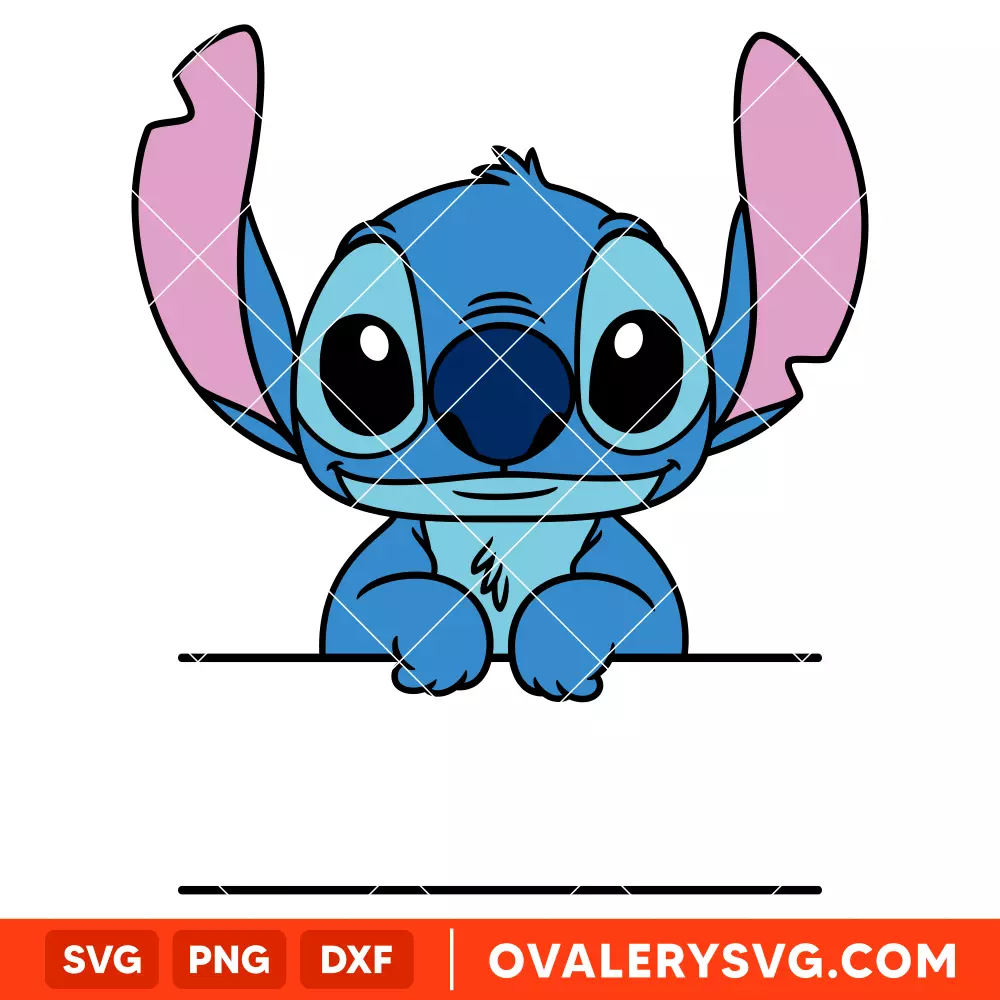 Stitch Peeking Name SVG, Disney SVG | Instant Download SVG PNG Cut File for Cricut & Silhouette