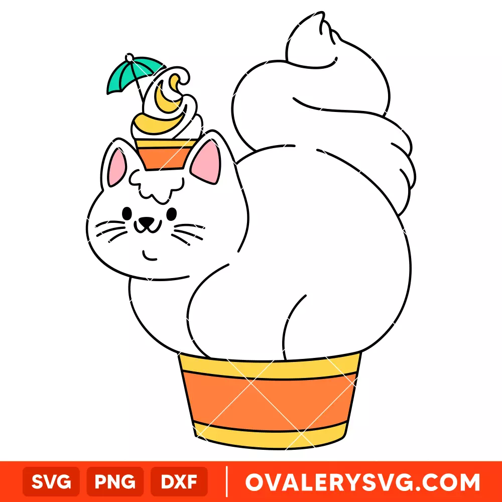 Dole Whip Cat SVG, Villain Cat, Halloween SVG | Instant Download SVG PNG Cut File for Cricut & Silhouette