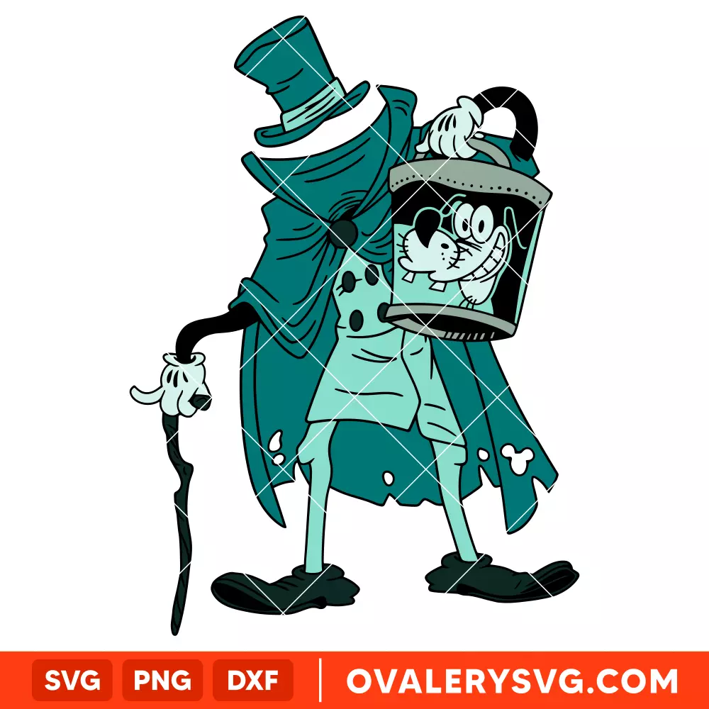 Hatbox Ghost Goofy SVG, Haunted Mansion SVG, Disney Halloween SVG | Instant Download SVG PNG Cut File for Cricut & Silhouette