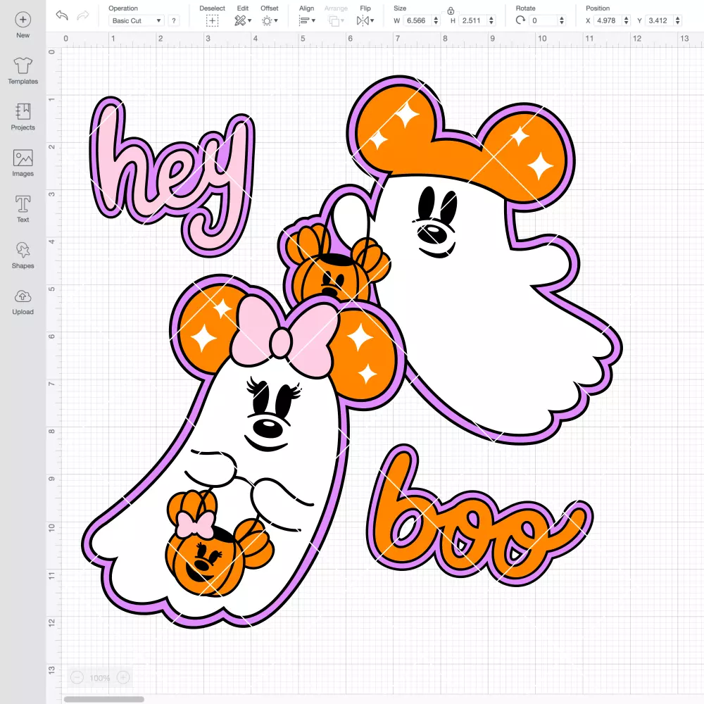 Hey Boo Mickey and Minnie Ghost SVG, Halloween SVG, Disney SVG | Instant Download SVG PNG Cut File for Cricut & Silhouette - Image 2