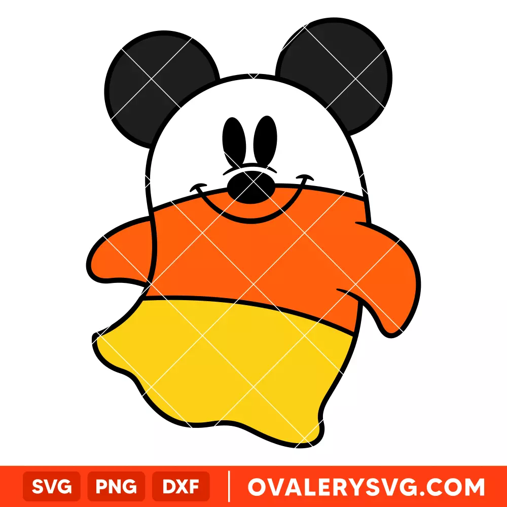 Mickey Cute Ghost Candy Corn SVG, Halloween SVG, Disney SVG | Instant Download SVG PNG Cut File for Cricut & Silhouette