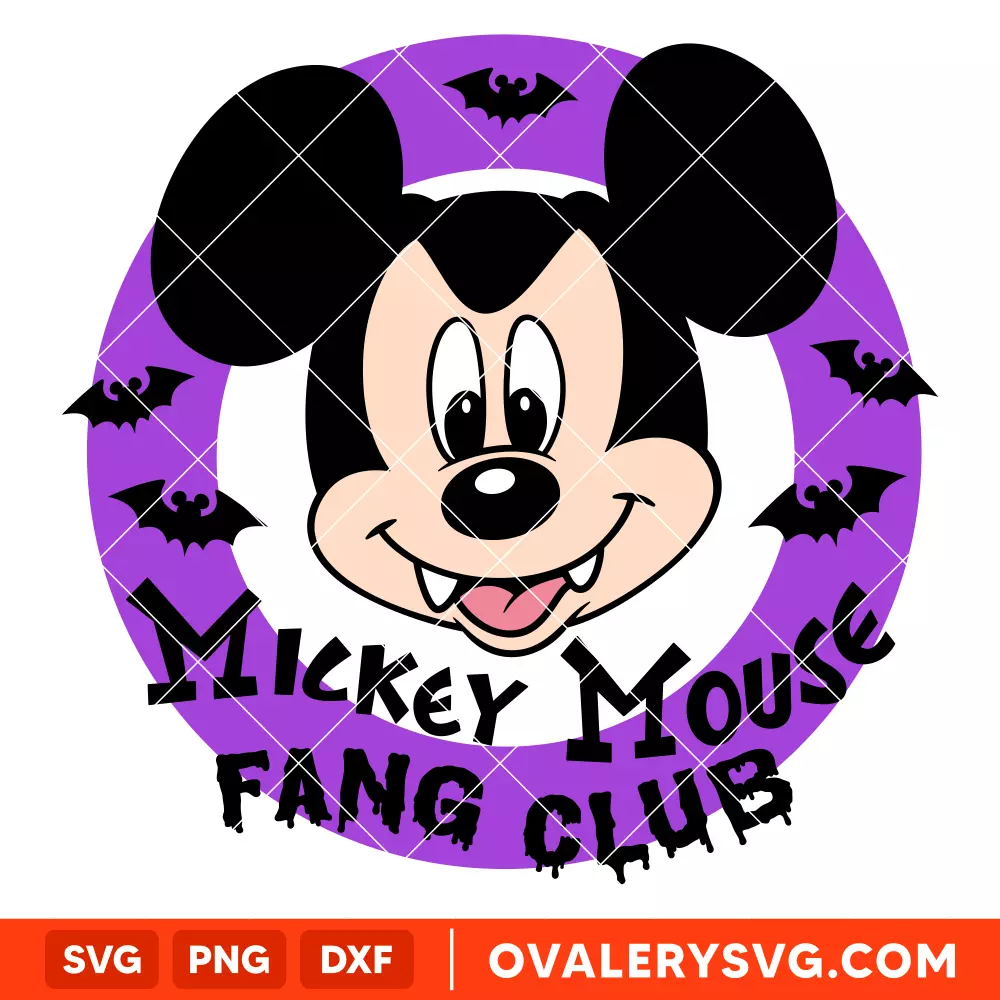 Mickey Mouse Fang Club Purple SVG, Halloween SVG, Disney SVG | Instant Download SVG PNG Cut File for Cricut & Silhouette
