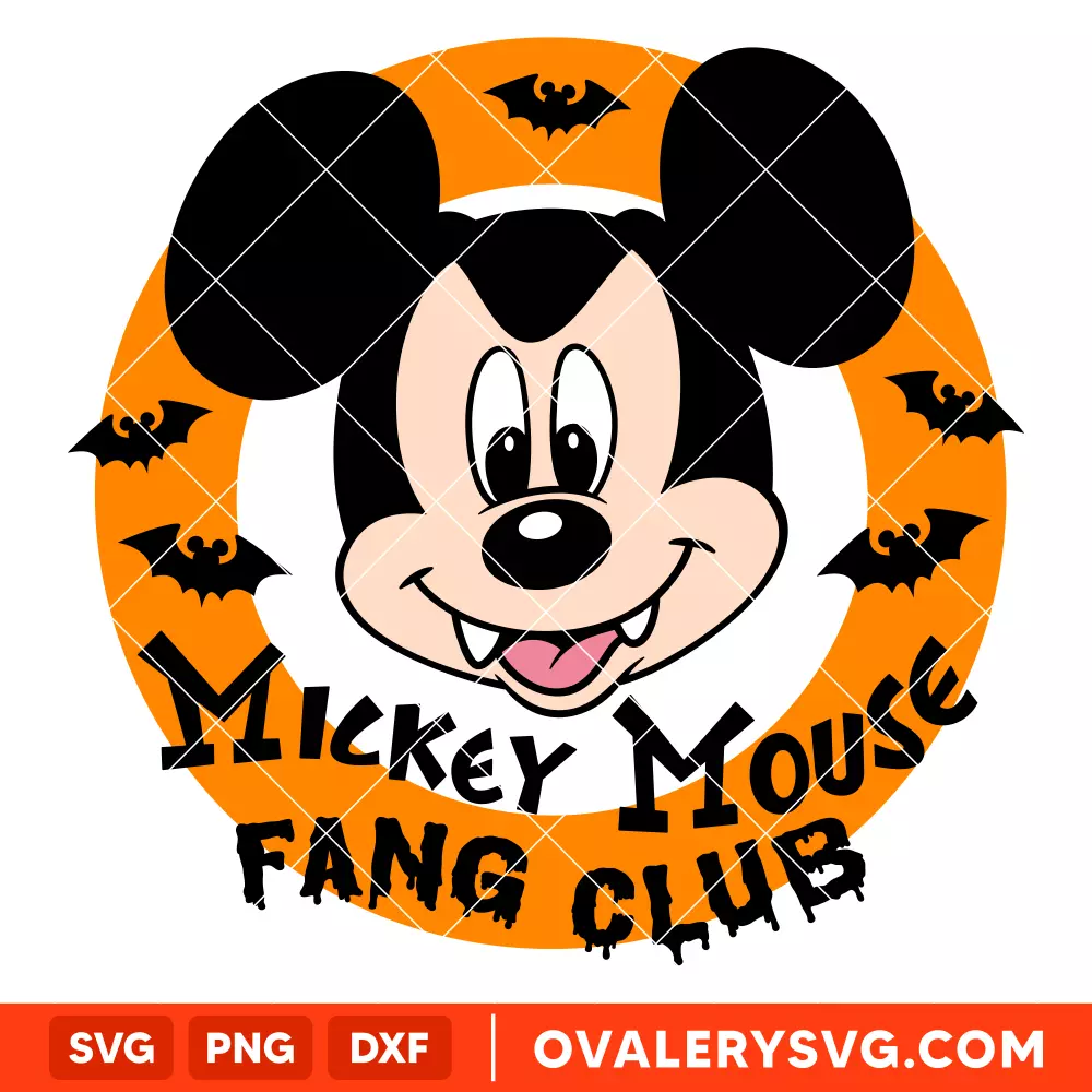 Mickey Mouse Fang Club SVG, Halloween SVG, Disney SVG | Instant Download SVG PNG Cut File for Cricut & Silhouette