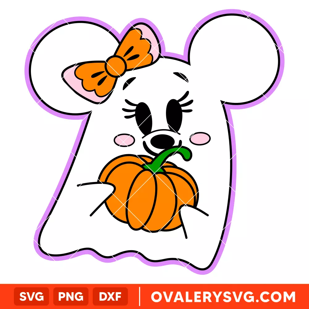 Minnie Mouse Cute Ghost SVG, Halloween SVG, Disney SVG | Instant Download SVG PNG Cut File for Cricut & Silhouette