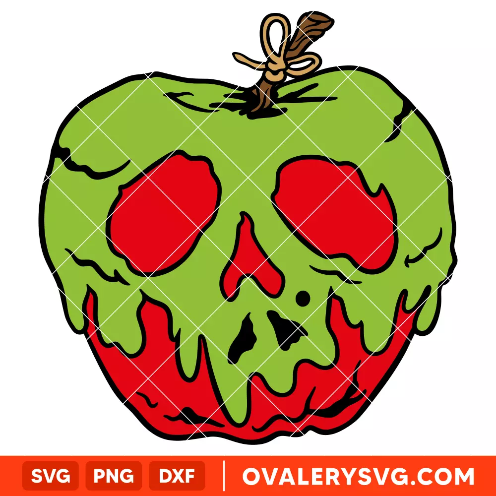Poison Apple Layered SVG, Halloween SVG, Disney SVG | Instant Download SVG PNG Cut File for Cricut & Silhouette