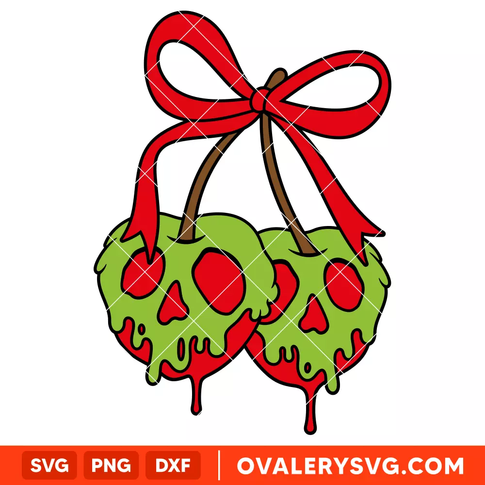Poisoned Apple Cherries SVG, Halloween SVG, Disney SVG | Instant Download SVG PNG Cut File for Cricut & Silhouette