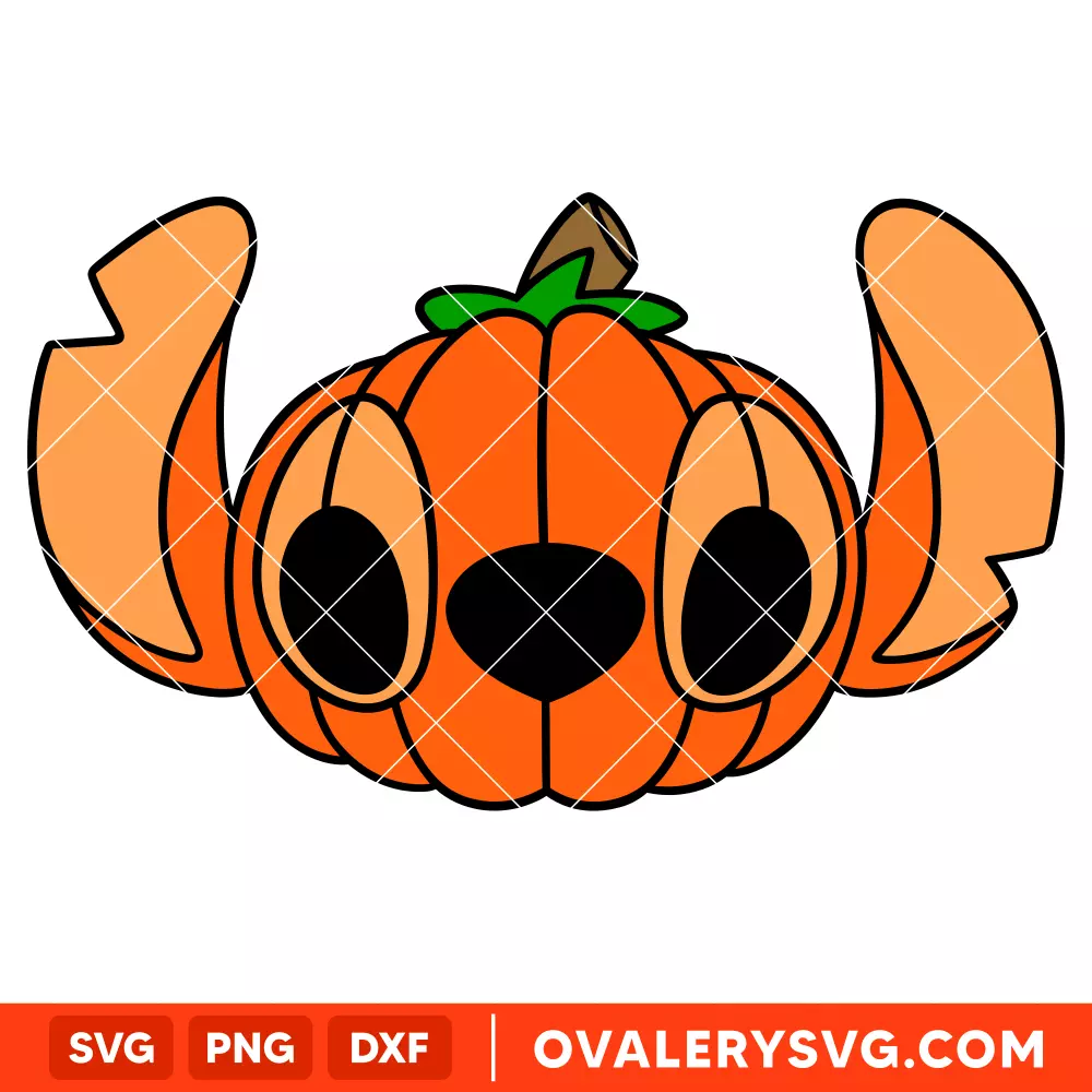 Stitch Pumpkin Head SVG, Halloween SVG, Disney SVG | Instant Download SVG PNG Cut File for Cricut & Silhouette