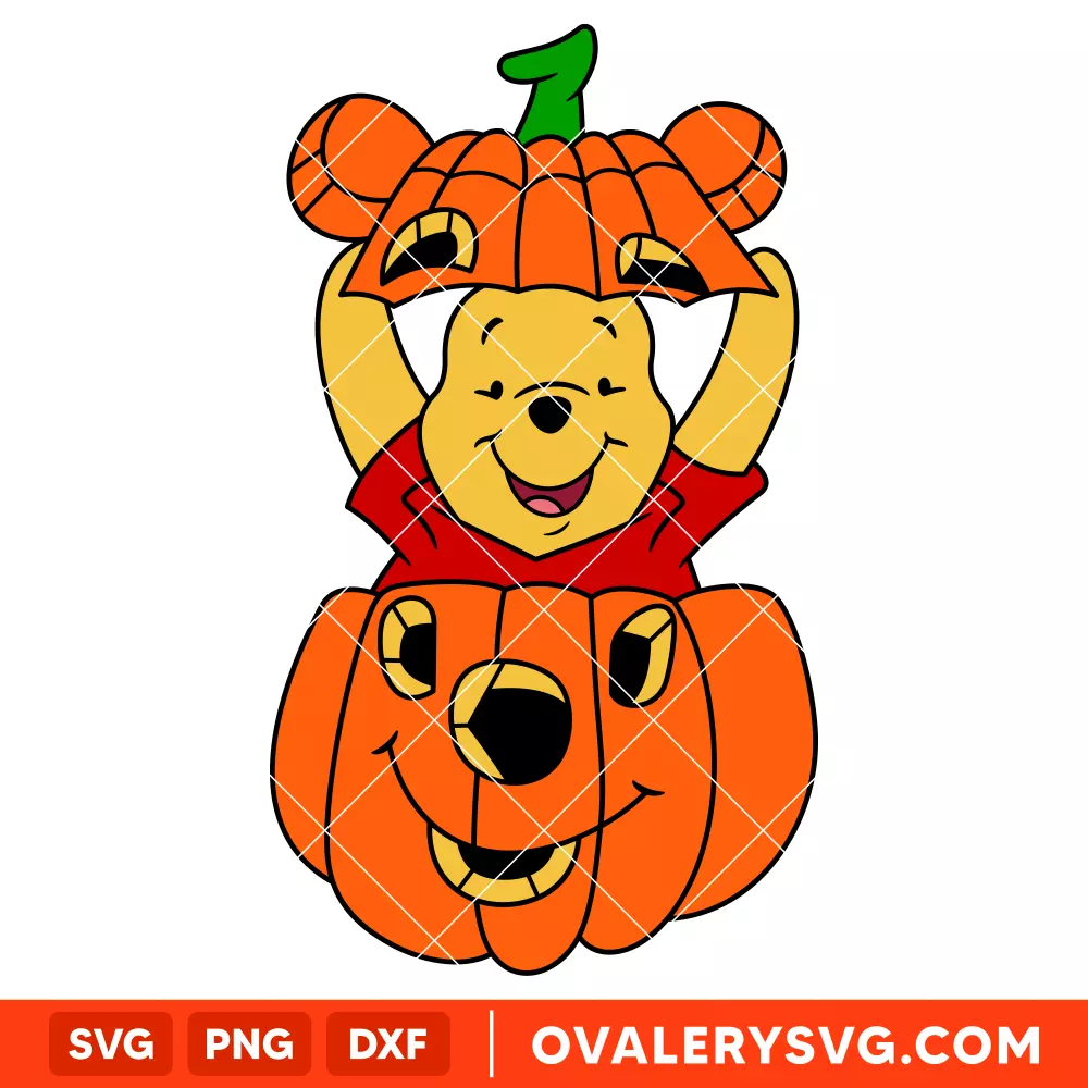 Winnie The Pooh Pumpkin SVG, Halloween SVG, Disney SVG | Instant Download SVG PNG Cut File for Cricut & Silhouette