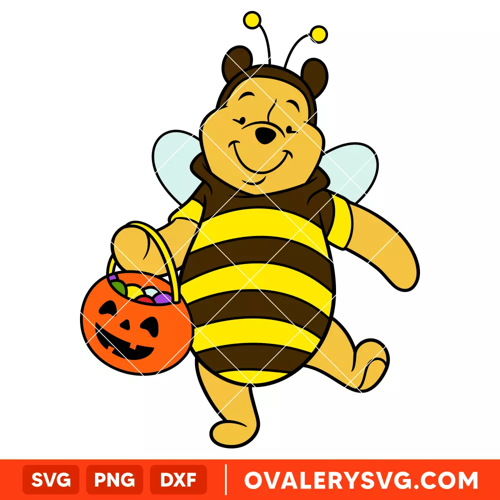 Winnie the Pooh Bee Costume SVG, Halloween SVG, Disney SVG | Instant Download SVG PNG Cut File for Cricut & Silhouette