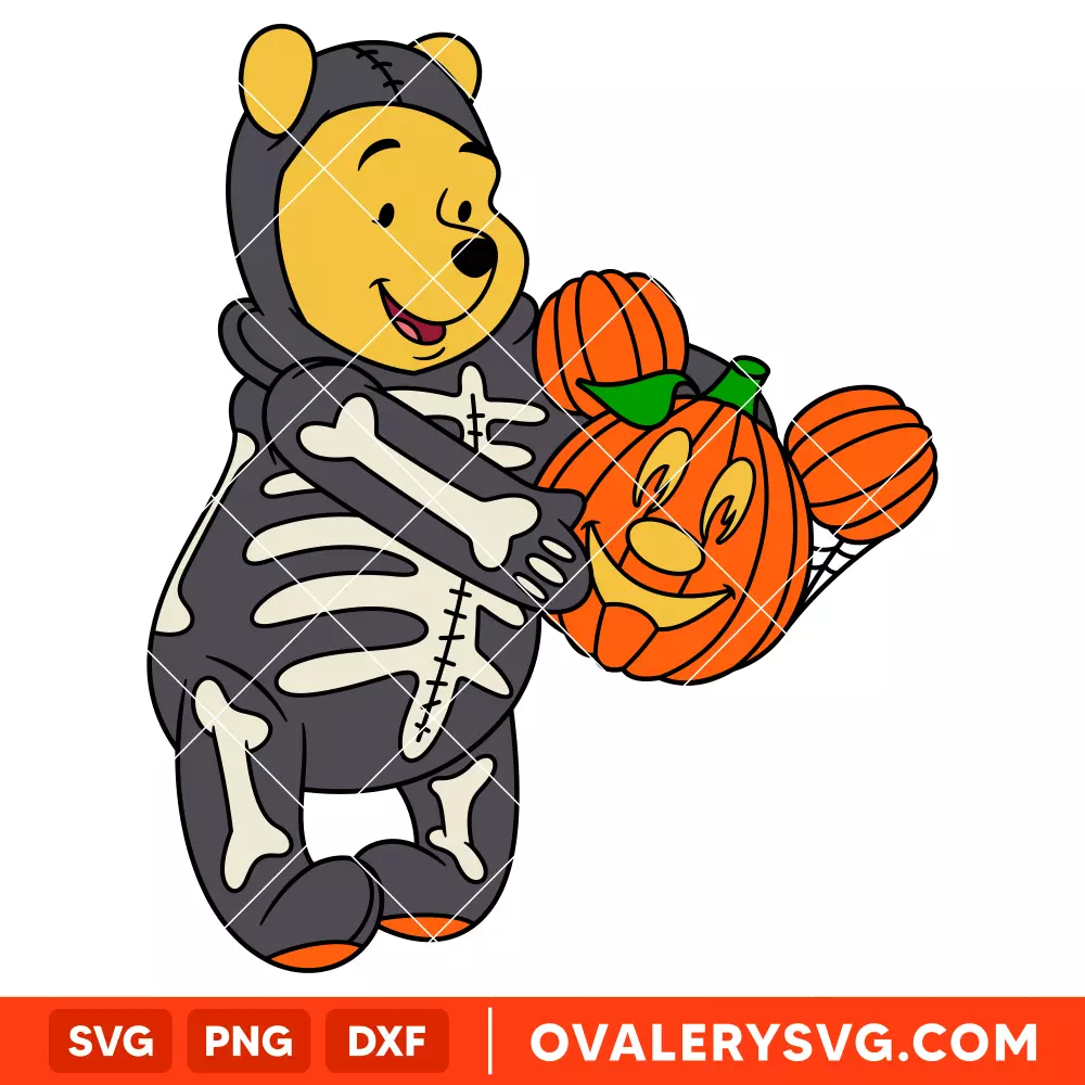 Winnie the Pooh Mickey Pumpkin SVG, Halloween SVG, Disney SVG | Instant Download SVG PNG Cut File for Cricut & Silhouette