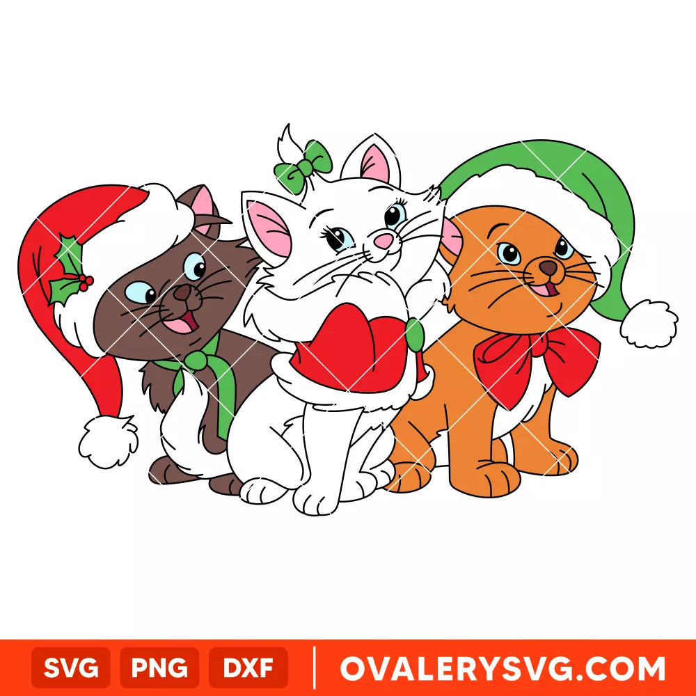 Aristocats Christmas SVG, Disney SVG | Instant Download SVG PNG Cut File for Cricut & Silhouette