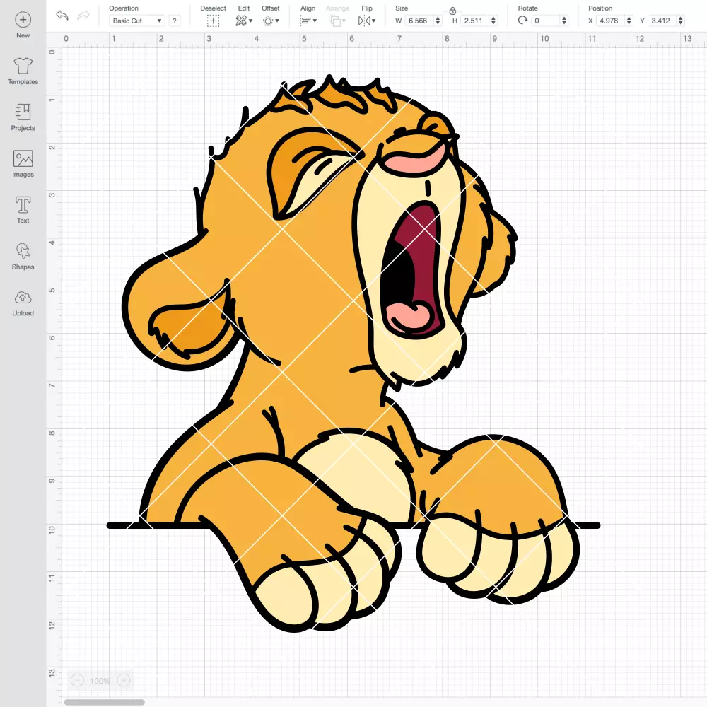 Baby Simba Yawning SVG, Lion King SVG, Disney SVG | Free SVG for Cricut & Silhouette - Image 2
