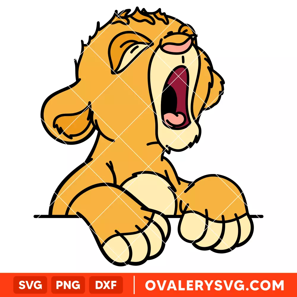 Baby Simba Yawning SVG, Lion King SVG, Disney SVG | Free SVG for Cricut & Silhouette