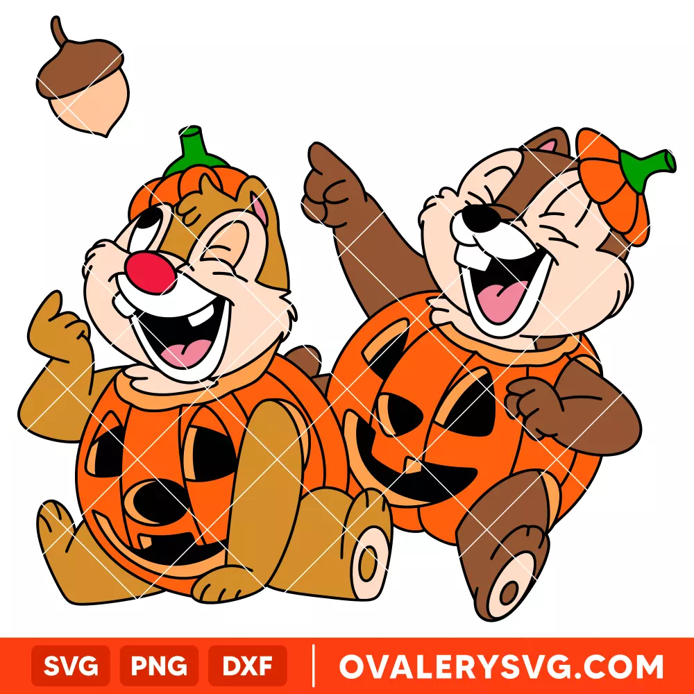 Chip and Dale Pumpkins SVG, Halloween SVG, Disney SVG | Instant Download SVG PNG Cut File for Cricut & Silhouette
