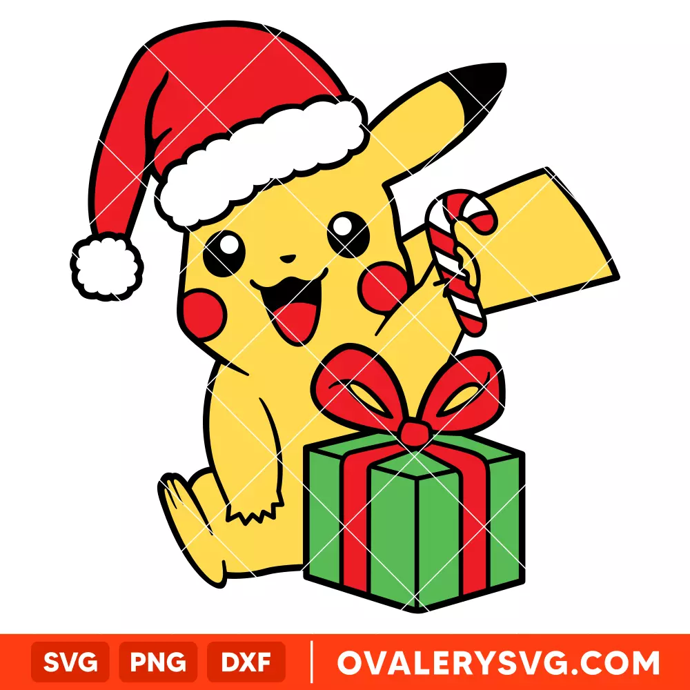 Christmas Pikachu SVG, Pokemon SVG | Instant Download SVG PNG Cut File for Cricut & Silhouette