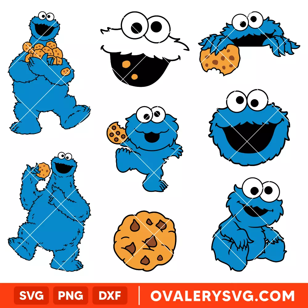 Cookie Monster SVG, Sesame Street SVG | Instant Download SVG PNG Cut File for Cricut & Silhouette
