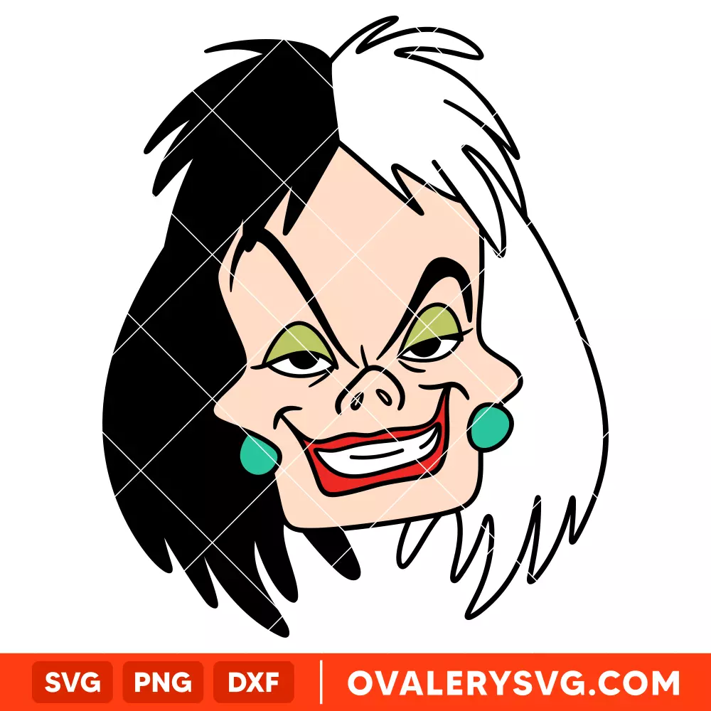 Cruella Devil SVG, Halloween SVG, Disney Villain SVG | Instant Download SVG PNG Cut File for Cricut & Silhouette
