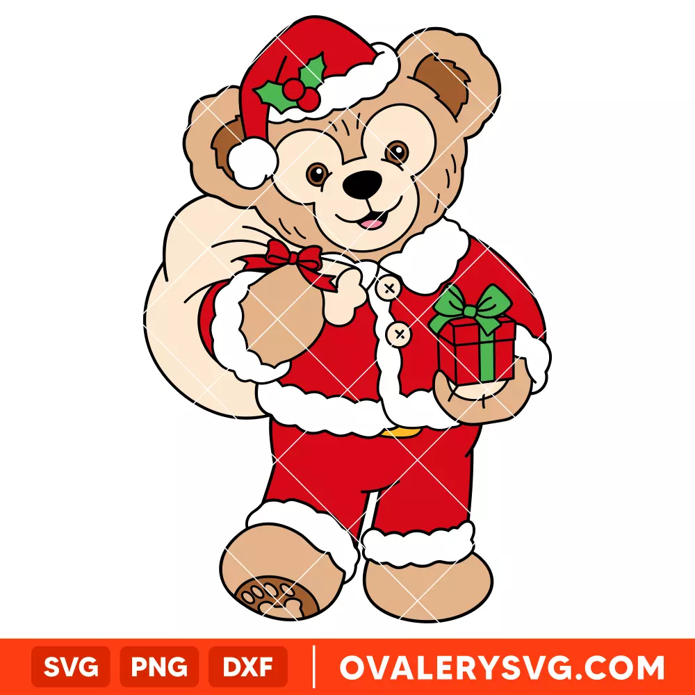 Duffy Bear Santa SVG, Christmas SVG, Disney SVG | Instant Download SVG PNG Cut File for Cricut & Silhouette