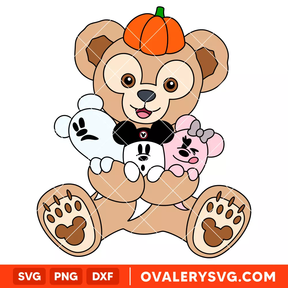 Duffy Bear with Mickey and Minnie SVG, Halloween SVG, Disney SVG | Instant Download SVG PNG Cut File for Cricut & Silhouette