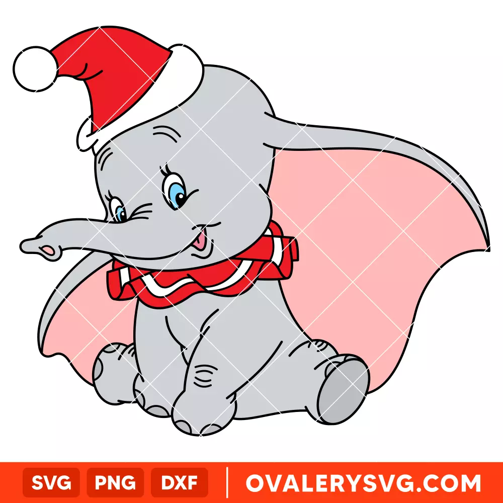 Dumbo Santa Hat SVG, Christmas SVG, Disney SVG | Instant Download SVG PNG Cut File for Cricut & Silhouette