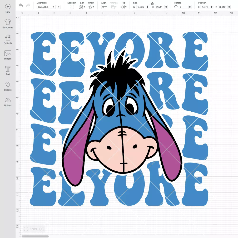 Eeyore Face Wavy SVG, Retro SVG, Disney SVG | Instant Download SVG PNG Cut File for Cricut & Silhouette - Image 2