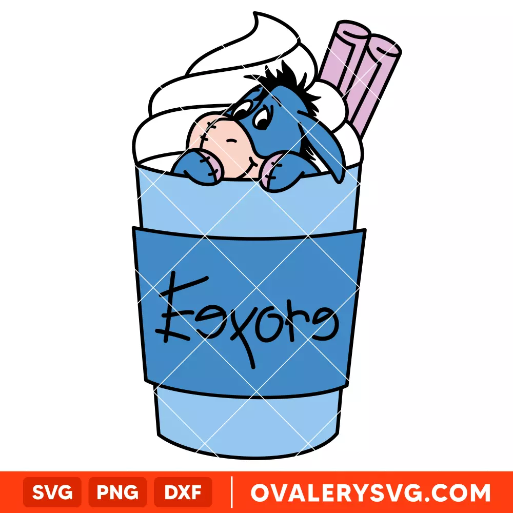 Eeyore Hot Cocoa SVG, Christmas SVG, Disney SVG | Instant Download SVG PNG Cut File for Cricut & Silhouette