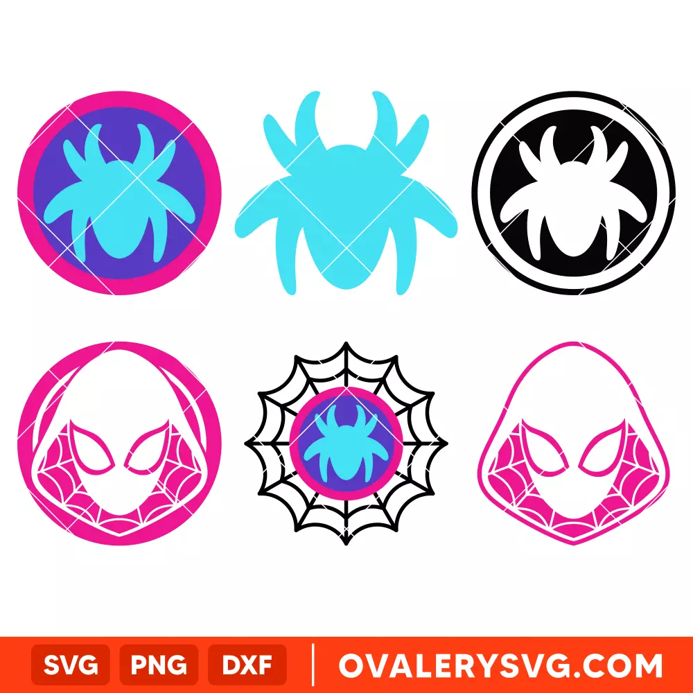 Ghost Spider Gwen Bundle SVG, Superhero SVG, Marvel SVG | Instant Download SVG PNG Cut File for Cricut & Silhouette