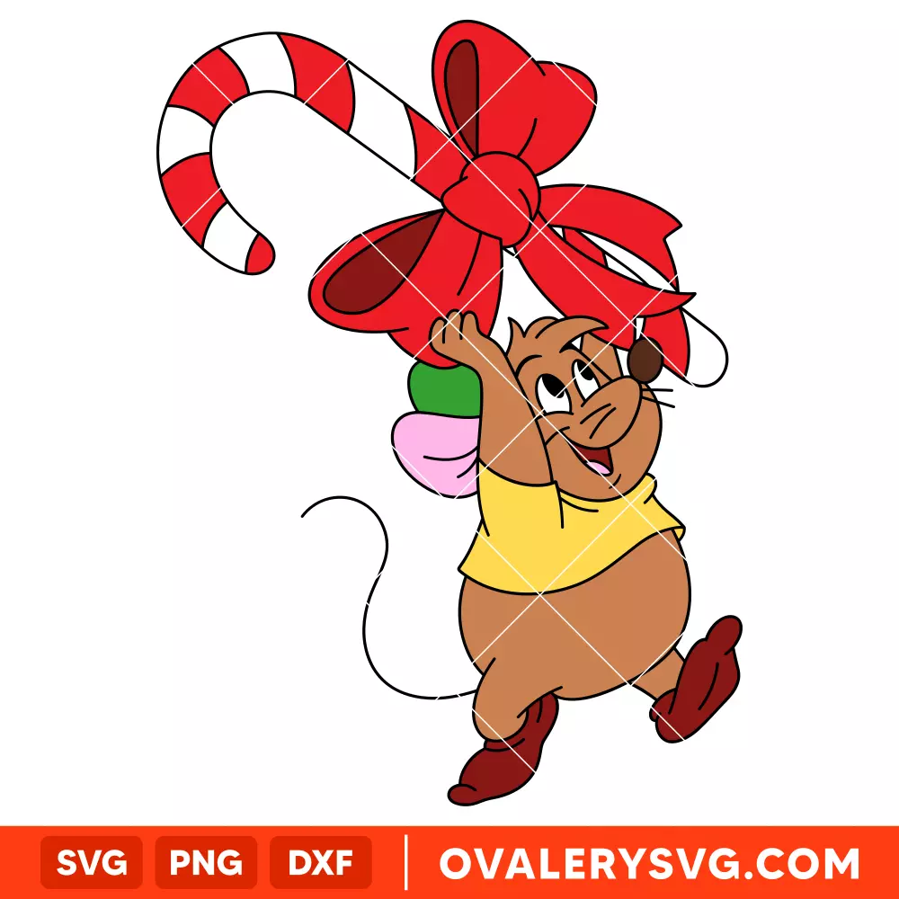 Gus Gus Candy Cane SVG, Christmas SVG, Disney SVG | Free SVG for Cricut & Silhouette