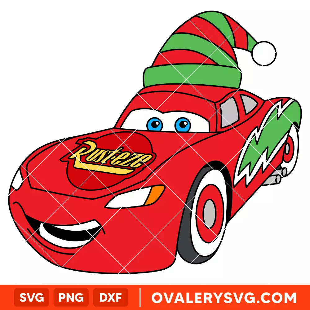 Lightning McQueen Christmas Cars SVG, Christmas SVG, Disney SVG | Instant Download SVG PNG Cut File for Cricut & Silhouette