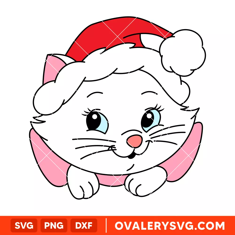 Marie Aristocats Christmas SVG, Disney SVG | Instant Download SVG PNG Cut File for Cricut & Silhouette