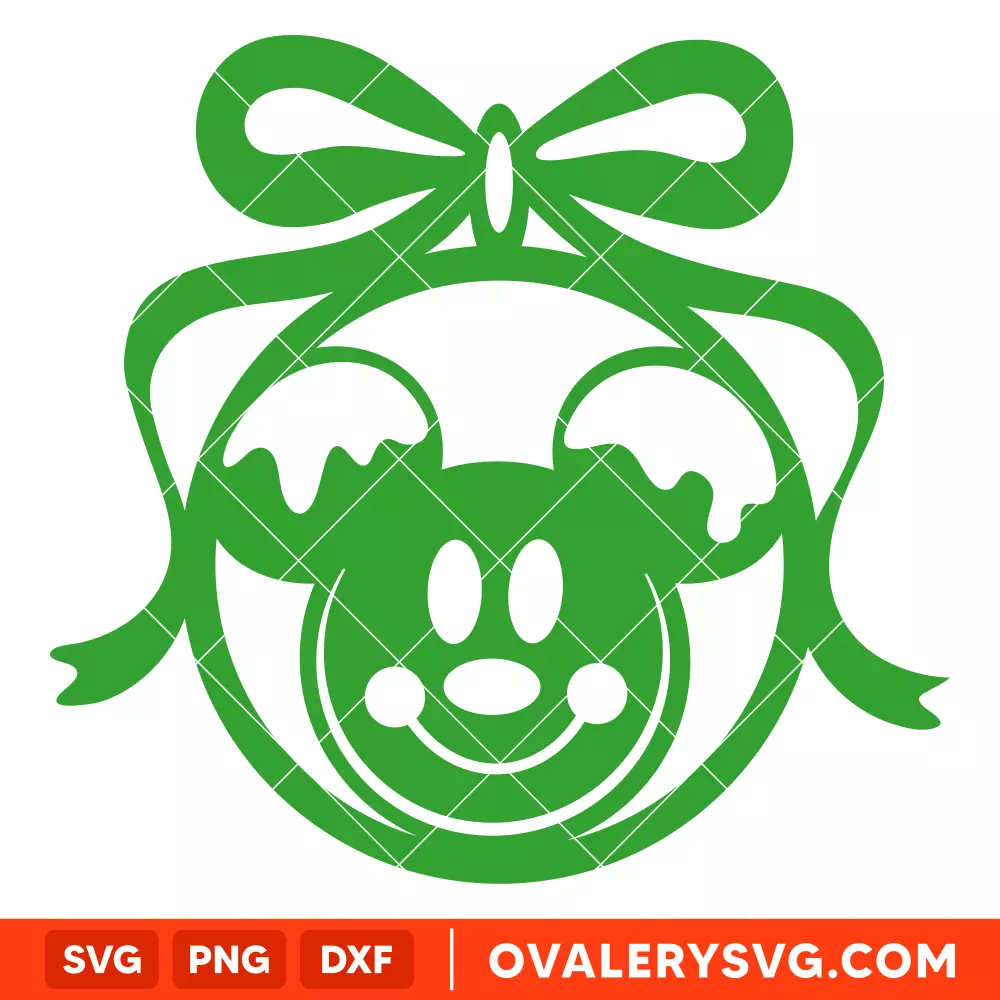Mickey Head Christmas Ball SVG, Disney SVG | Instant Download SVG PNG Cut File for Cricut & Silhouette