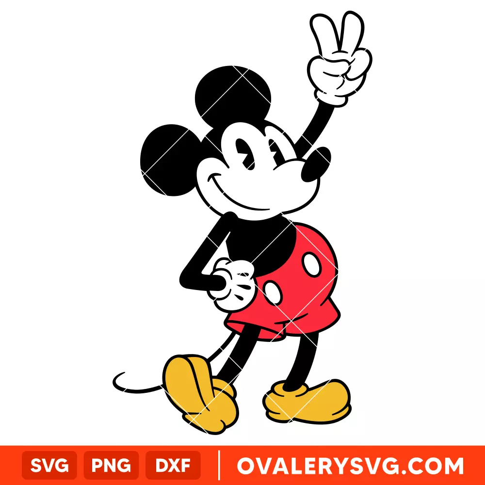 Mickey Mouse Peace Sign SVG, Disney SVG | Instant Download SVG PNG Cut File for Cricut & Silhouette